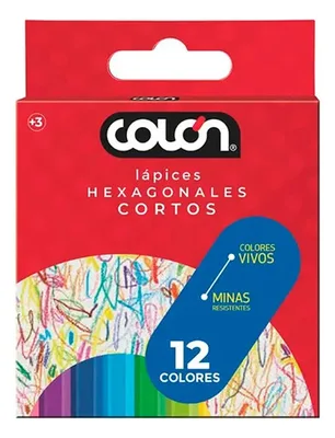 Lápices De Colores Cortos Hexagonales Set 12