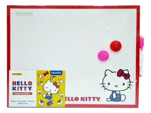 Pizarra Magnética Acrílica Hello Kitty 28x35cm Coral Claro
