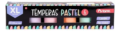 Témperas 6 Colores Pasteles Torre Frascos