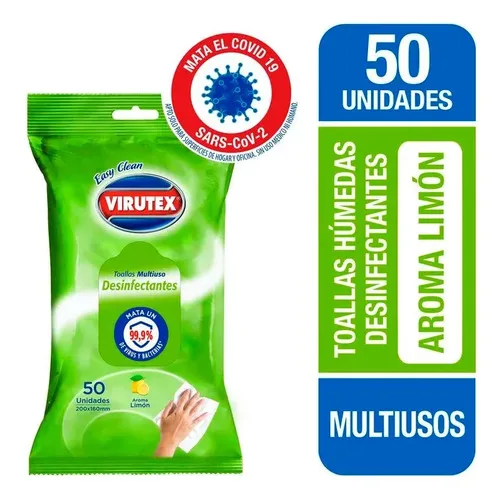 Paños Desinfectantes Húmedos Multiuso Limón