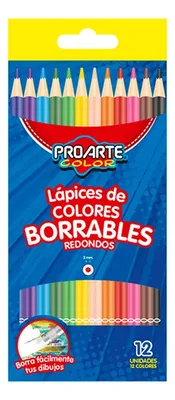 Lápices De Colores Borrables Proarte 12 Unidades