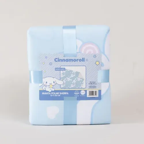 Manta De Polar Con Sherpa Térmica Cinnamoroll Coral Claro