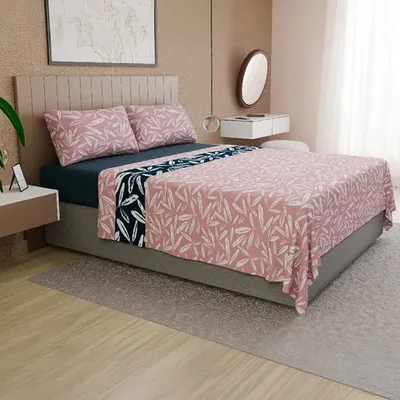 Set De Sábanas Polar King Estampadas Térmicas Verde Oscuro