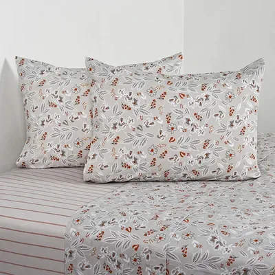 Set De Sábanas 200 Hilos Estampadas 2.5 Plazas Gris
