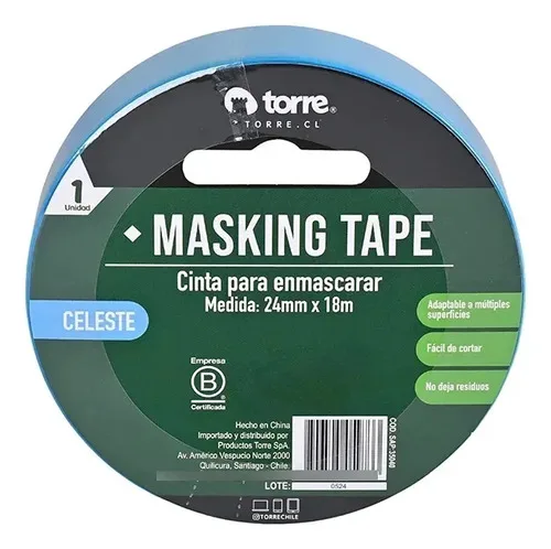 Cinta Masking Tape Celeste 24mm X 18m Celeste