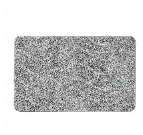 Piso De Baño Tufted Waves Poliéster Perla Coral Claro