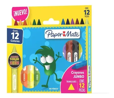 Crayones Triangulares Paper Mate 12 Colores Coral Claro