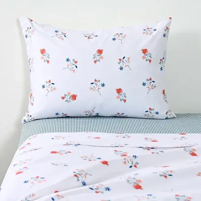 Set De Sábanas Estampadas 144 Hilos Algodón Poliéster Azul