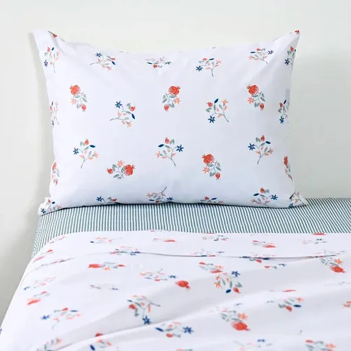 Set De Sábanas Estampadas 144 Hilos Algodón Poliéster Azul