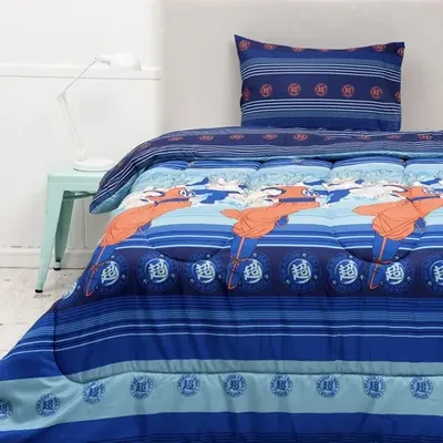 Plumón Reversible 1.5 Plazas Dragon Ball Z Poliéster Coral Claro