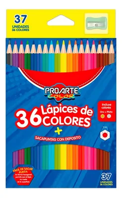 Set Lápices De Color 36 Colores Hexagonales Proarte