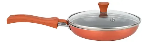 Sartén Aluminio Antiadherente 14cm Con Tapa Coral Claro