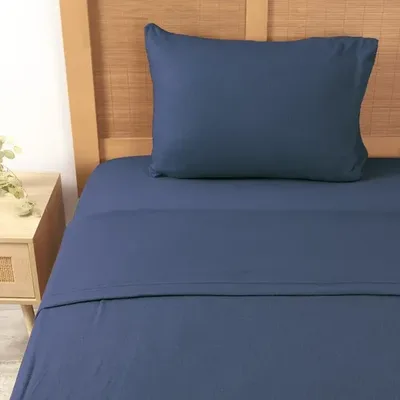 Set De Sábanas Polar 1.5 Plazas Térmicas Azul Azul