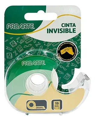Cinta Adhesiva Invisible 19mm Dispensador Proarte