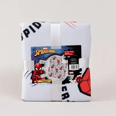 Manta De Polar Con Sherpa Térmica Spiderman Coral Claro