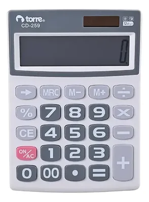Calculadora Grande 12 Dígitos Blanca Torre Blanco