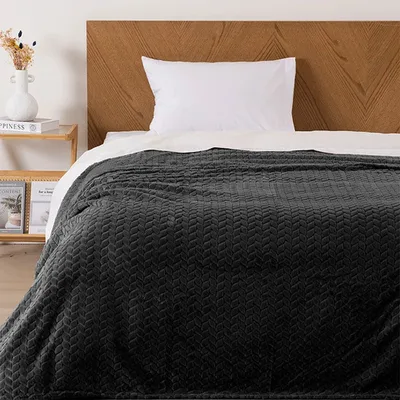 Frazada Flannel Térmica 1.5 Plazas Poliéster Coral Claro