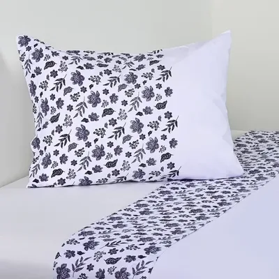 Set De Sábanas Estampadas 144 Hilos Polycotton 1.5 Plazas Blanco