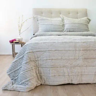 Cubrecama Cotelonni Sherpa 2.5 Plazas Poliéster Beige