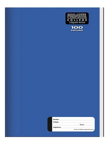 Cuaderno College Caligrafía Vertical 100 Hojas