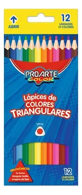 Lápiz Pasta Colores Triangular Proarte 12 Piezas