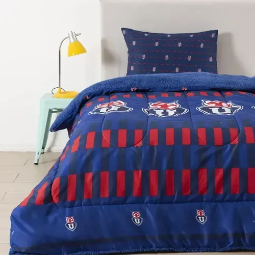 Plumón Microfibra Sherpa 1.5 Plazas Estampado Coral Claro