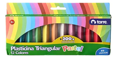 Plasticina Triangular 12 Colores Pastel Creativa Coral Claro