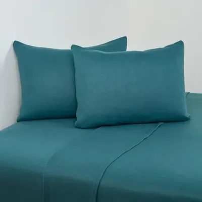 Set De Sábanas Polar Lisa 2.5 Plazas Turquesa Turquesa
