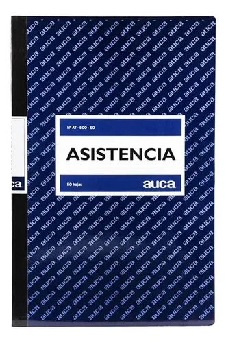 Libro De Asistencia 50 Hojas Auca Escolar