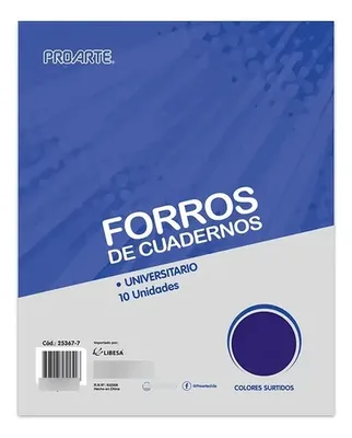 Forro Cuadernos Universitarios Colores Surtidos