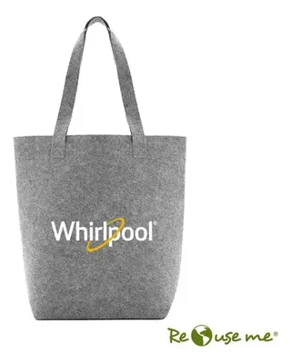 Bolsa Tote Fieltro Reciclado Gris Coral Claro Liso