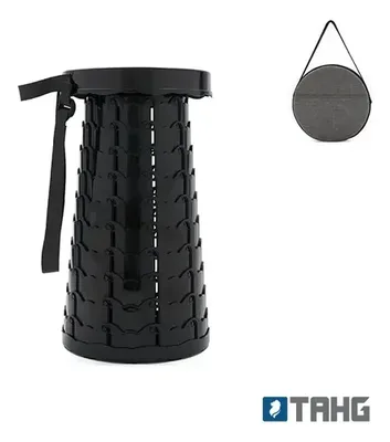 Banco Plegable Acordeón Portátil Negro