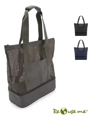 Bolso Térmico Tote Dual Compartimiento Gris
