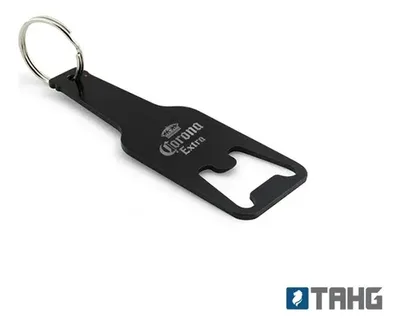 Destapador Metálico Acero Inoxidable Llavero Negro