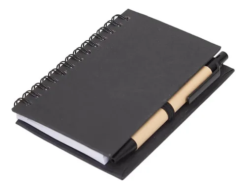 Libreta Anillada Eco Reciclada Con Bolígrafo Rojo
