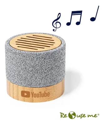 Parlante Portátil Bluetooth Bambú Sustentable Coral Claro
