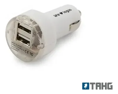Cargador Usb Automóvil 12-24v Blanco