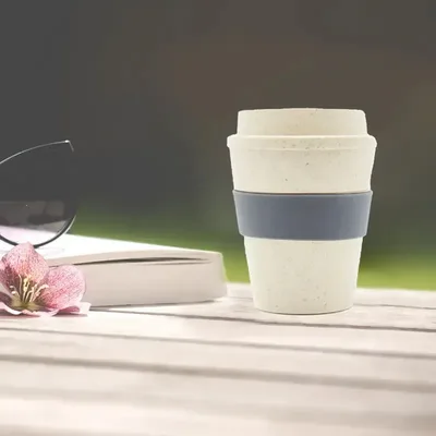 Taza Ecológica Trigo Reutilizable 355ml Coral Claro