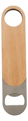 Abrebotellas Madera Haya Acero Inoxidable Coral Claro