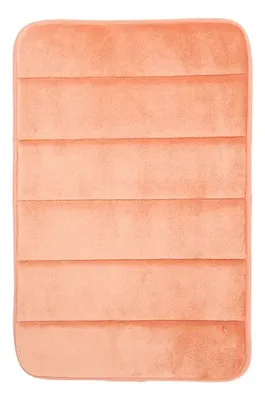 Piso De Baño Flannel Absorbente Poliéster Coral Claro