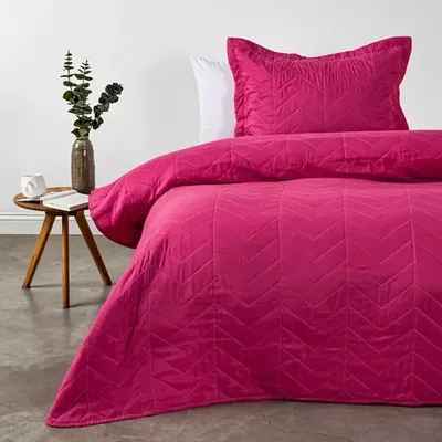 Quilt Reversible Microfibra 1.5 Plazas Bicolor Coral Claro