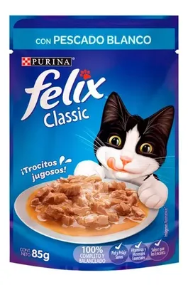 Alimento Húmedo Felix Gato Adulto Pescado Blanco