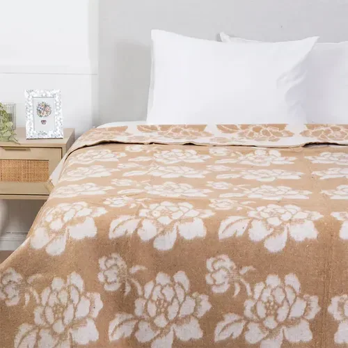 Frazada Térmica Noruega King Acrílico Algodón Beige