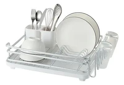 Secaplatos Aluminio 1 Nivel Organizador Cocina Plateado