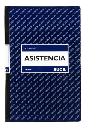Libro De Asistencia 100 Hojas Auca Escolar