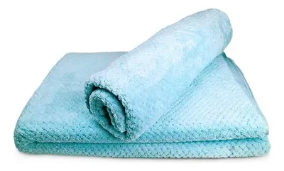 Set Toallas Oporto Poliéster Absorbentes Celeste Celeste