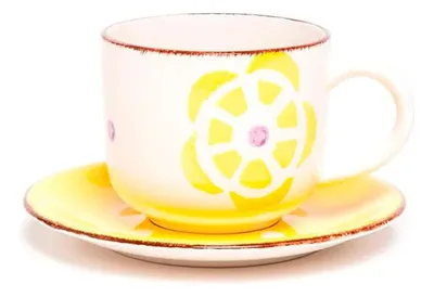Set De Tazas Cerámica 6 Piezas Con Platillos
