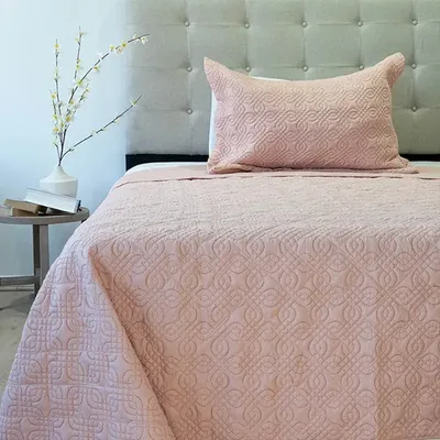 Quilt Bubbly 1.5 Plaza Poliéster Rosa Pastel Coral Claro