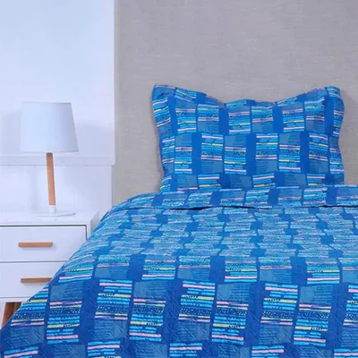 Quilt Reversible 1.5 Plaza Poliéster Estampado Coral Claro