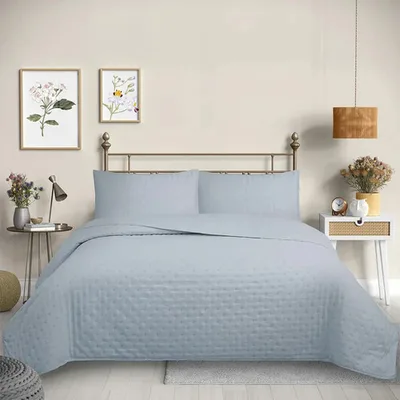 Quilt Reversible Poliéster 2 Plazas Gris Gris